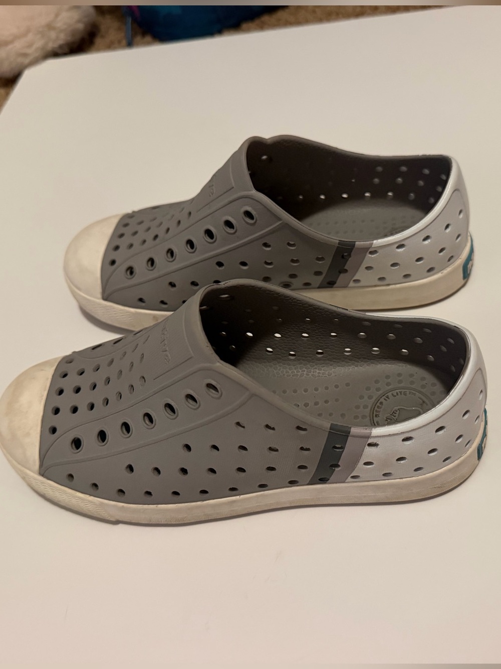 Native Shoes Kids Gray Slip-On Perforated Water Shoes